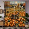 2 шт. HD Country Cottage Field Pumpkin garden car Декоративная занавеска Желтая завязка цифровая печать занавеска Стиль украшения дома
