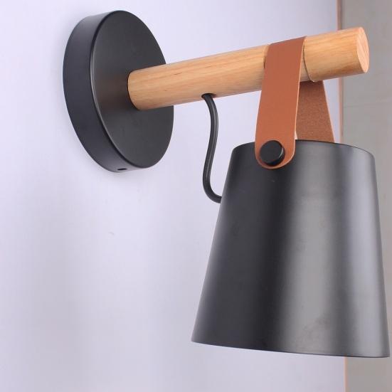 E27 Настенный деревянный столб, подвесной светодиодный светильник для гостиной, спальни, прикроватный светильник