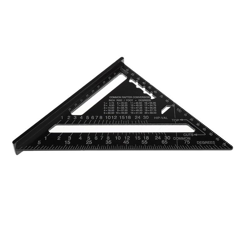12 Inch Metric Aluminum Alloy Triangle, Protractor with Ruler and Angle, Woodworking Measuring Tool