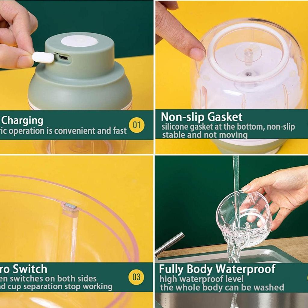 Mini Food Chopper ,250ML Portable Garlic Chopper with USB Charging Function, Mini Food Slicer for Onion Vegetables Chili Ginger Meat Nuts Fruit