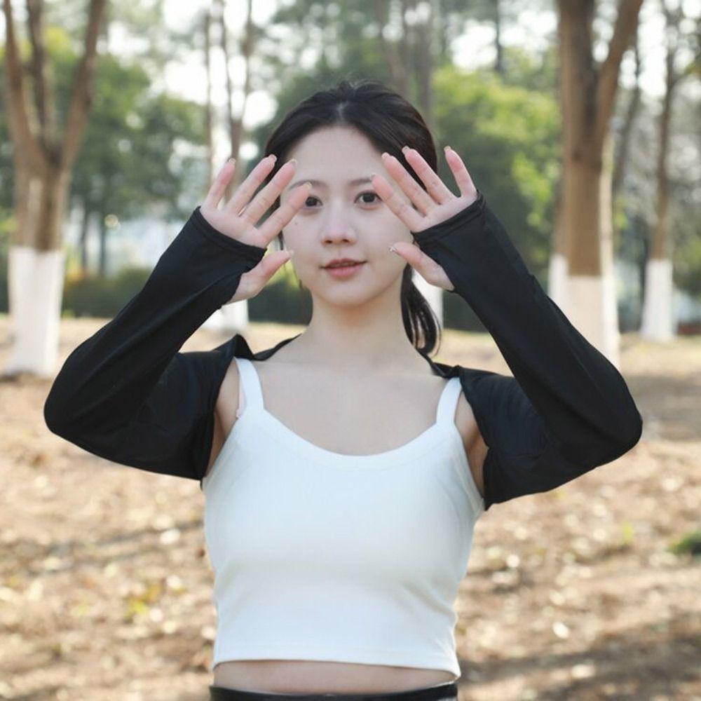 Sun Protection Ice Arm Sleeves Air-conditioned Shirt Open Cover Arm Cover Raglan Sleeve Summer