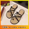 Fashion set toe beach cool slippers platform slippers wear high-end non-slip shoes children 2025 summer and autumn new