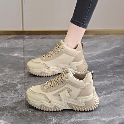 CRLAYDK Женские кроссовки на платформе, массивные, на танкетке, высокие, на шнуровке, увеличивающие рост, модные, из ПУ кожи, для ходьбы, теннисные, для девочек