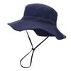 New Solid Color Kids' Bucket Hat with Windproof Rope: Breathable, Foldable, and Sun-Protective for Summer