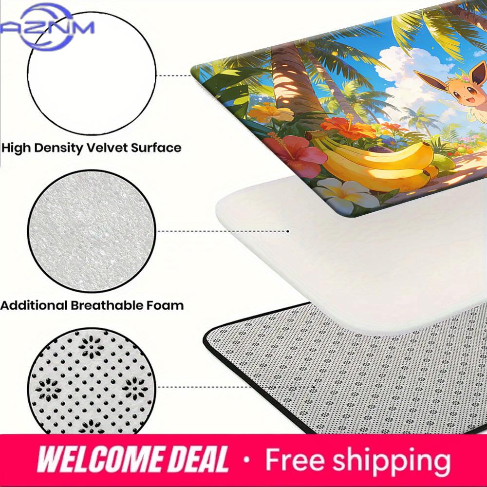 Eevee Tropical Beach Print Doormat Anti-slip Absorbent Floor Mat for Home Entrance Bedroom Living Room Decor
