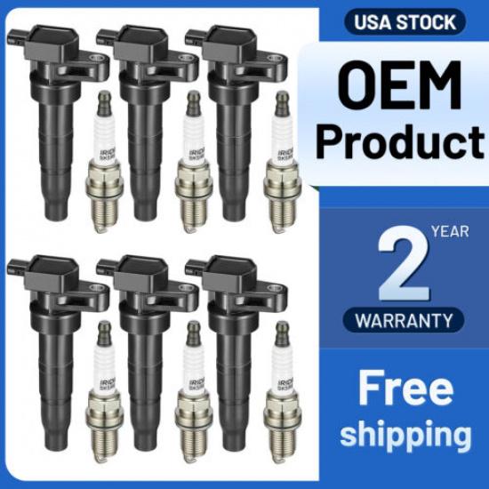 6 Ignition Coils Pack UF546 And Iridium Spark Plug For 2007-2009 Sorento 3.8L V6
