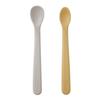 Richell, силиконовая ложка для детского питания, набор S+M, 1 комплект, масляно-желтый (S), крем (M), Популярная корейская посуда