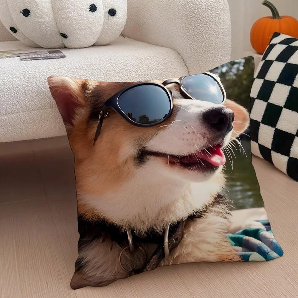 Чехол на подушку C-Corgi Льняная наволочка Мягкая Дышащая Защитная Декор Дивана Комнаты