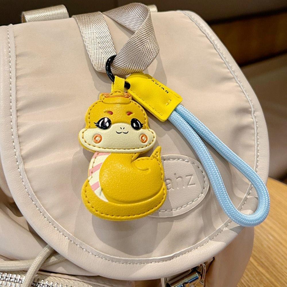 Hanging New Year Keychain Leather Spring Festival Pendant Cartoon Snake Pendant Men
