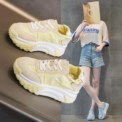Папины кроссовки, Женские спортивные повседневные кроссовки на толстой подошве, Универсальные дышащие кроссовки на одинарной подошве, увеличивающие рост