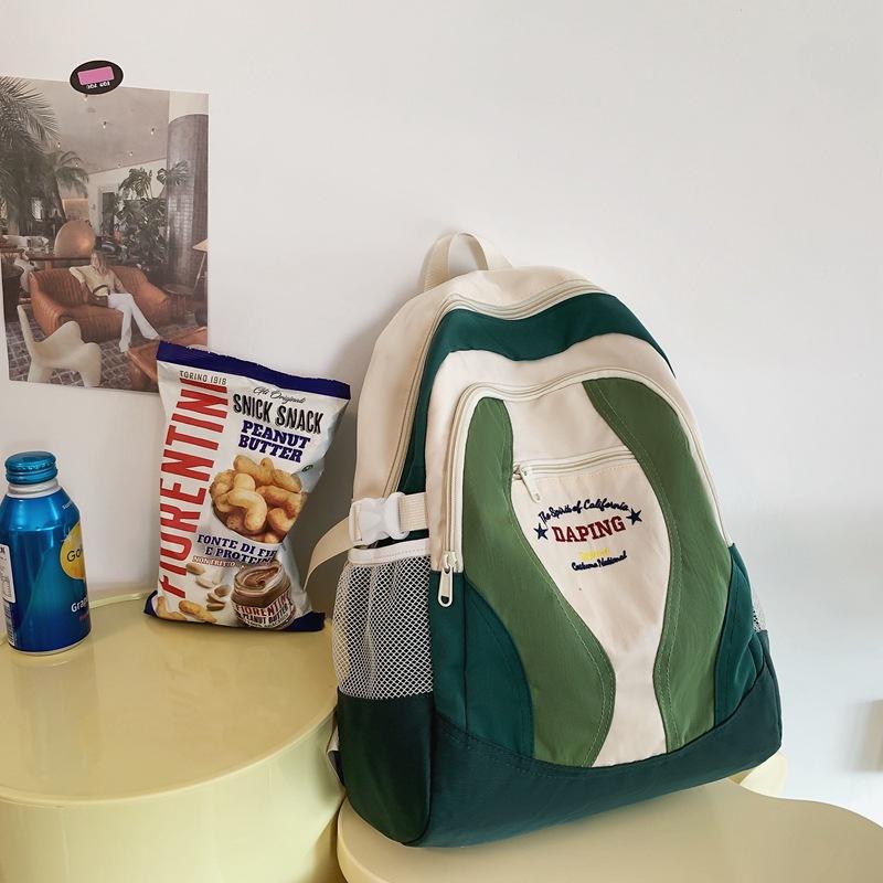 Рюкзак Студентка Повседневная школьная сумка Цветной контрастный рюкзак