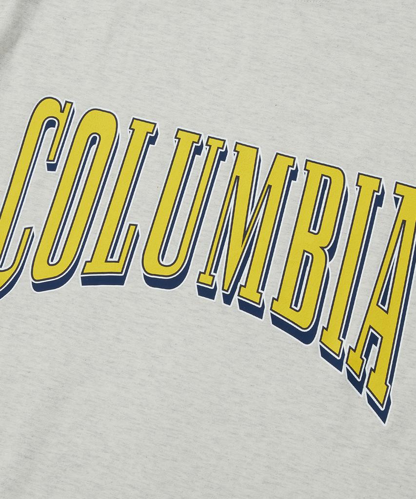 COLUMBIA UNIVERSITY Винтажные футболки с треснувшим логотипом с коротким рукавом Овсяный