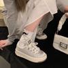 Power Girl~ Satin Little White Shoes Women's Spring 2024 New Platform-soled Casual Sports Versatile Breadboard Shoes