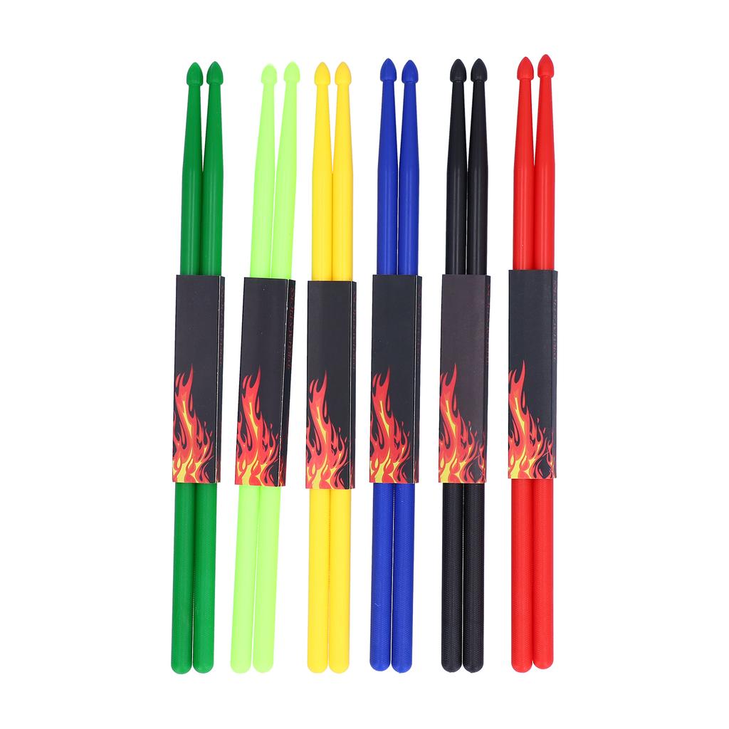 6 Pairs 5A Nylon Drumstick Pack Professional Lightweight Durable NonSlip for Adults Kids