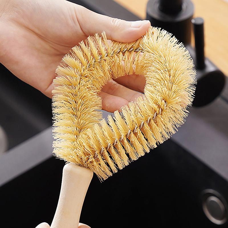 Multifunctional Kitchen Pot Brush Wooden Handle Pan Cleaning Brush Nonstick Pan Cleaner Dishwash Brush Kitchen Tools