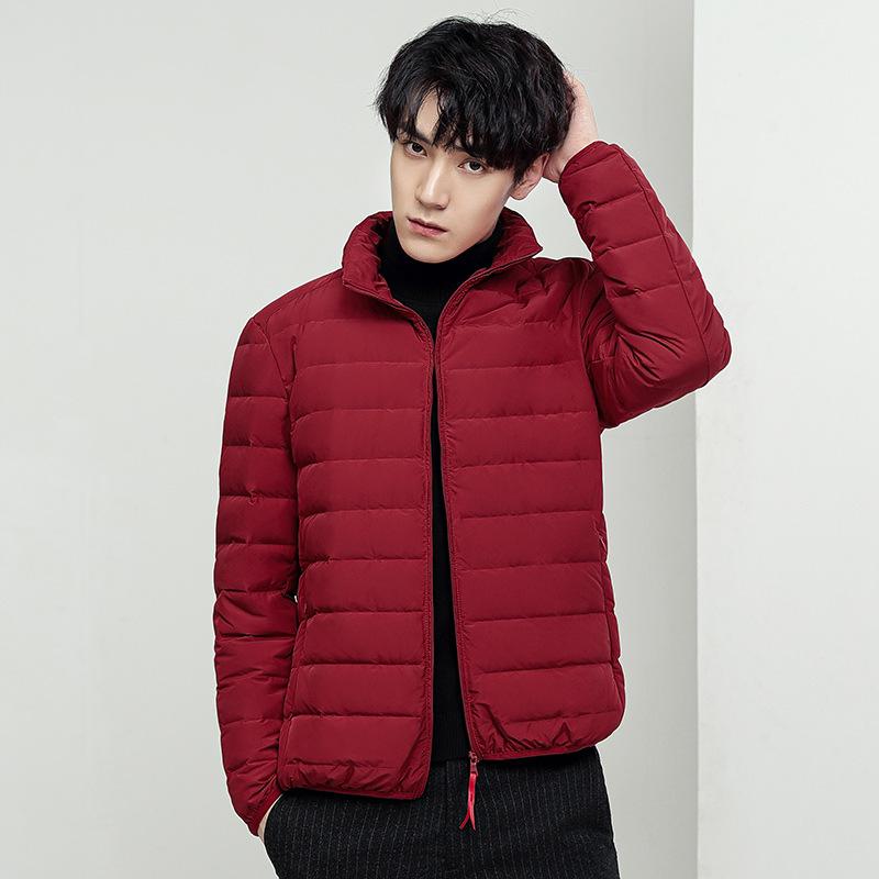 Down Jacket Men's Winter Top Soft New Hooded Trendy Brand Jacket Solid Color 90 White Duck Down Can Be Split In Two