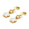 Trendy Stainless Steel White Shell Plum Flower Bohemia Party Earrings For Women Original Design Jewelry kolczyki