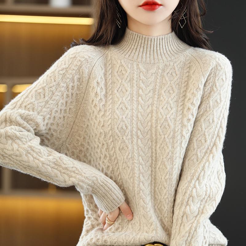 Женский кашемировый свитер Qinghe кашемир 30% кашемир 70% шерсть осенне-зимний кашемировый толстый пуловер мягкий и теплый