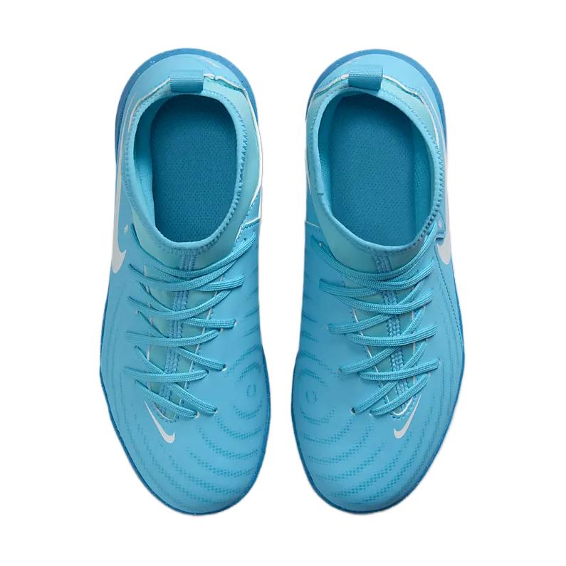 Nike Phantom Luna 2 Slip Resistant Abrasion Resistant Mid top Kids' Soccer Shoes Blue Sneakers FJ2607-400