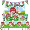 Cartoon Farm Ranch Cows Animals Children'S Birthday Party Cutlery Paper Plates Paper Cups Paper Towels Decoration Party Supplies