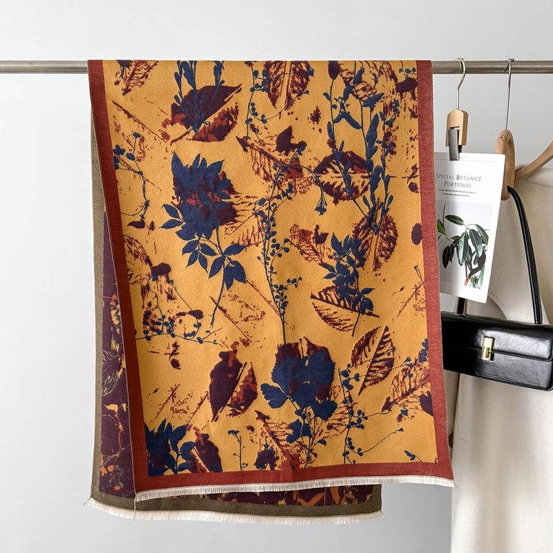 Шарф женский новый зимний теплый платок двойного назначения искусственный кашемировый шарф для защиты шеи