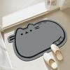 2pcs Diatom Mud Style Floor Mat Special-shaped Cartoon Cat Floor Mat Entrance Door Mat