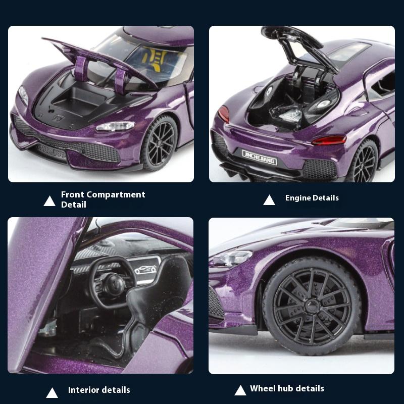 Модель суперкара Koenigsegg Gemini Gt из сплава в масштабе 1/32, Модель-симуляция транспортного средства, Коллекция со звуком и светом, Детская игрушка, Подарки