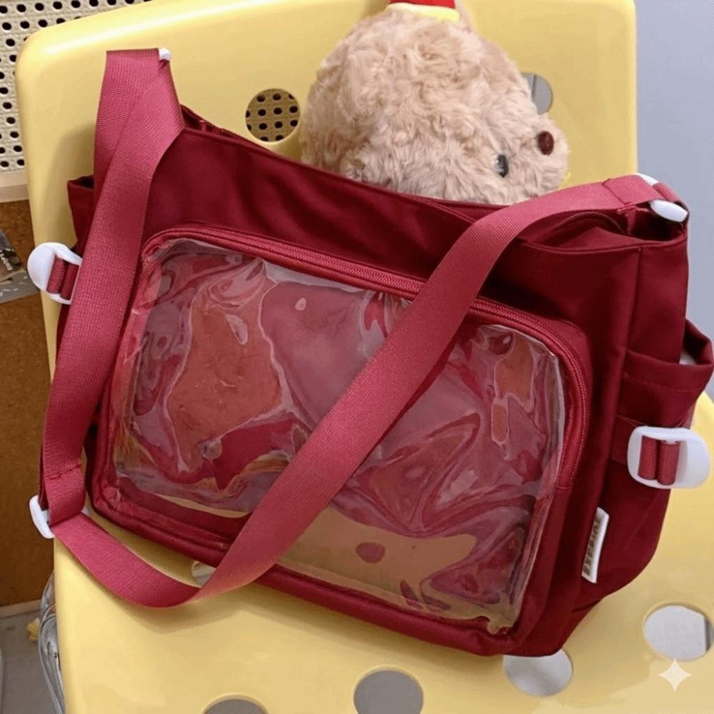 Japanese Style Transparent Itabag Large Capacity Lolita Handbag Portable Canvas Tote Bag Girls
