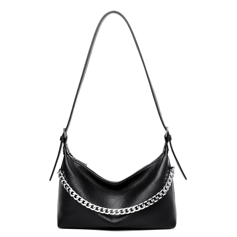 French Underarm Bag Women's 2025 New Fashion Chain Handbag, Simple Casual Retro Shoulder Bag with Simple Texture