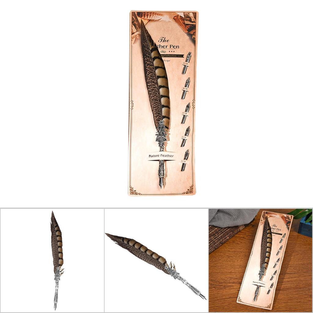 Классическая винтажная перьевая ручка с перьями, каллиграфическая перо, ручка для домашнего декора, подарок