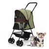 SKISOPGO Pet Dog Small Dog Carrier Easy to Cat EVA 4 Wheels Walks Cart, Складная, Прогулочная коляска, Тележка, Сборная, Тележка, Багги, Противовыпрыгивающая, Колеса, 360°