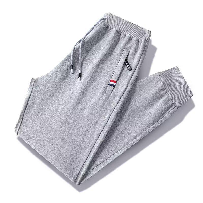 Мужские спортивные брюки большого размера на молнии на осень - повседневные прямые спортивные брюки