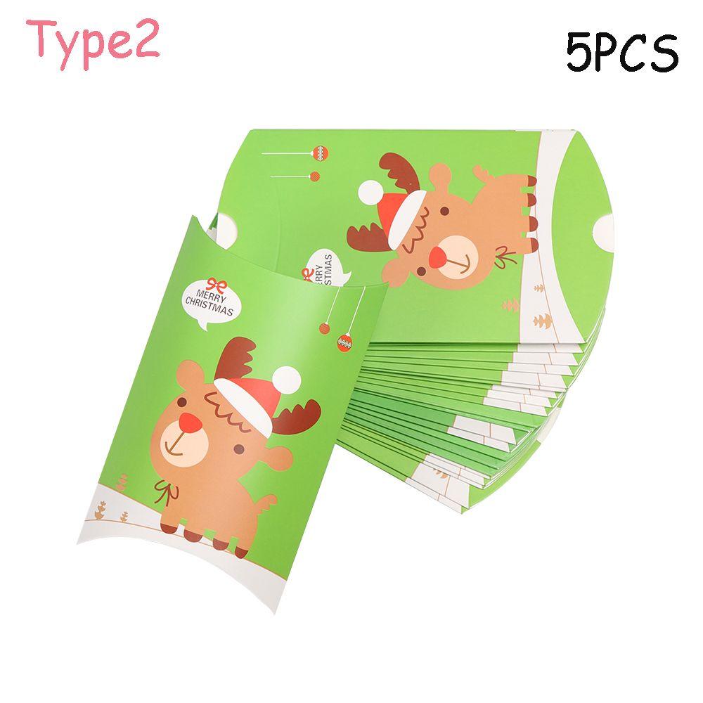 5/10PCS Cute Party Present pouch Kraft Gift Bag Christmas Paper Candy Boxes Pillow Shape