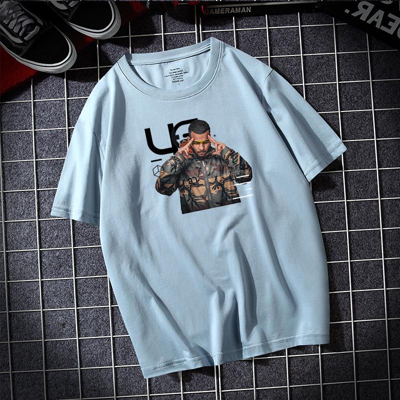 Hip-Hop 8 Colors Men's Short Sleeves T-shirt Pure Cotton Casual Tee Large Size S-6XL
