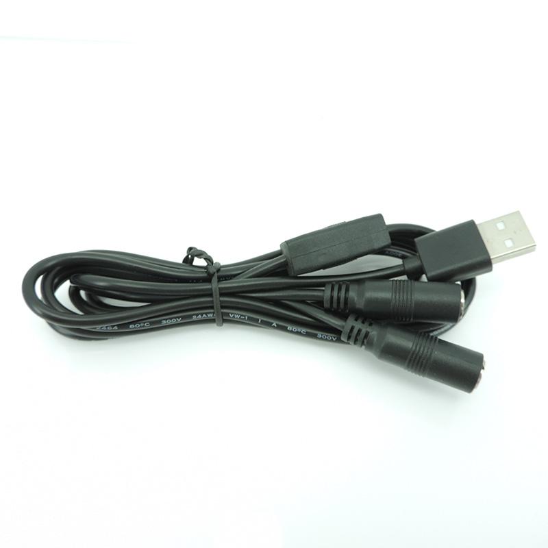 1 м USB 2.0 штекер на 2-полосный разъем постоянного тока «папа» гнездовой кабель 22awg 3A вилка 5,5x2,5 мм Шнур питания адаптер соединительная полоса