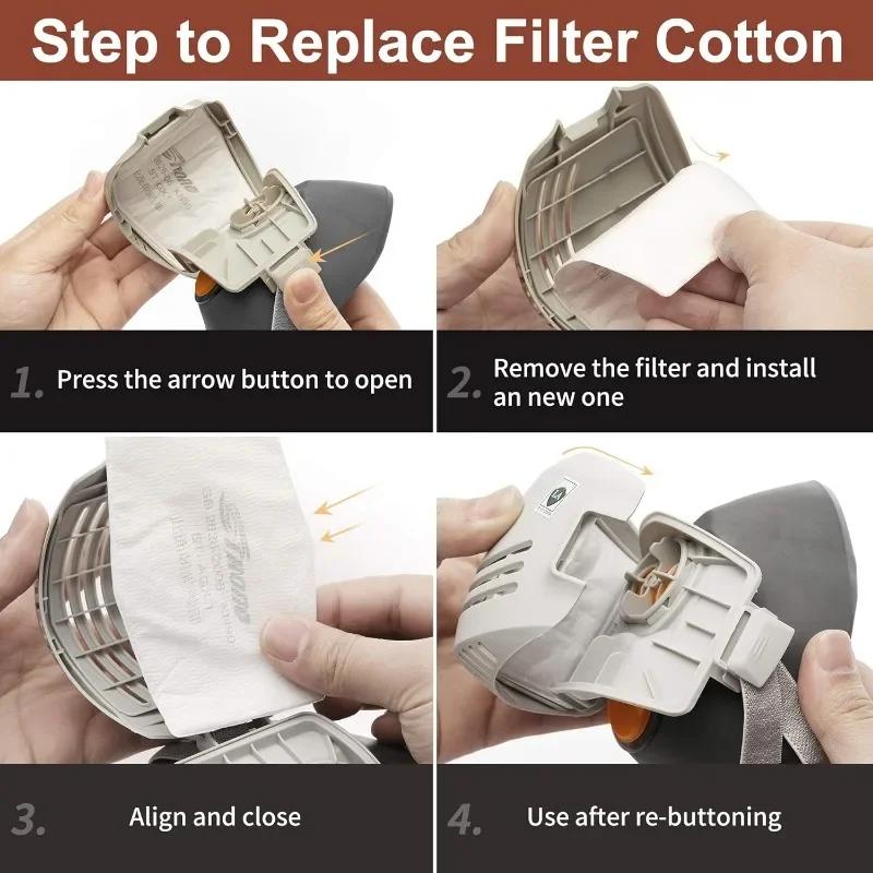 Промышленная противопылевая маска многоразового использования с фильтром хлопковый противопылевой респиратор на половину лица промышленный строительный противосмоговый защитный противогаз