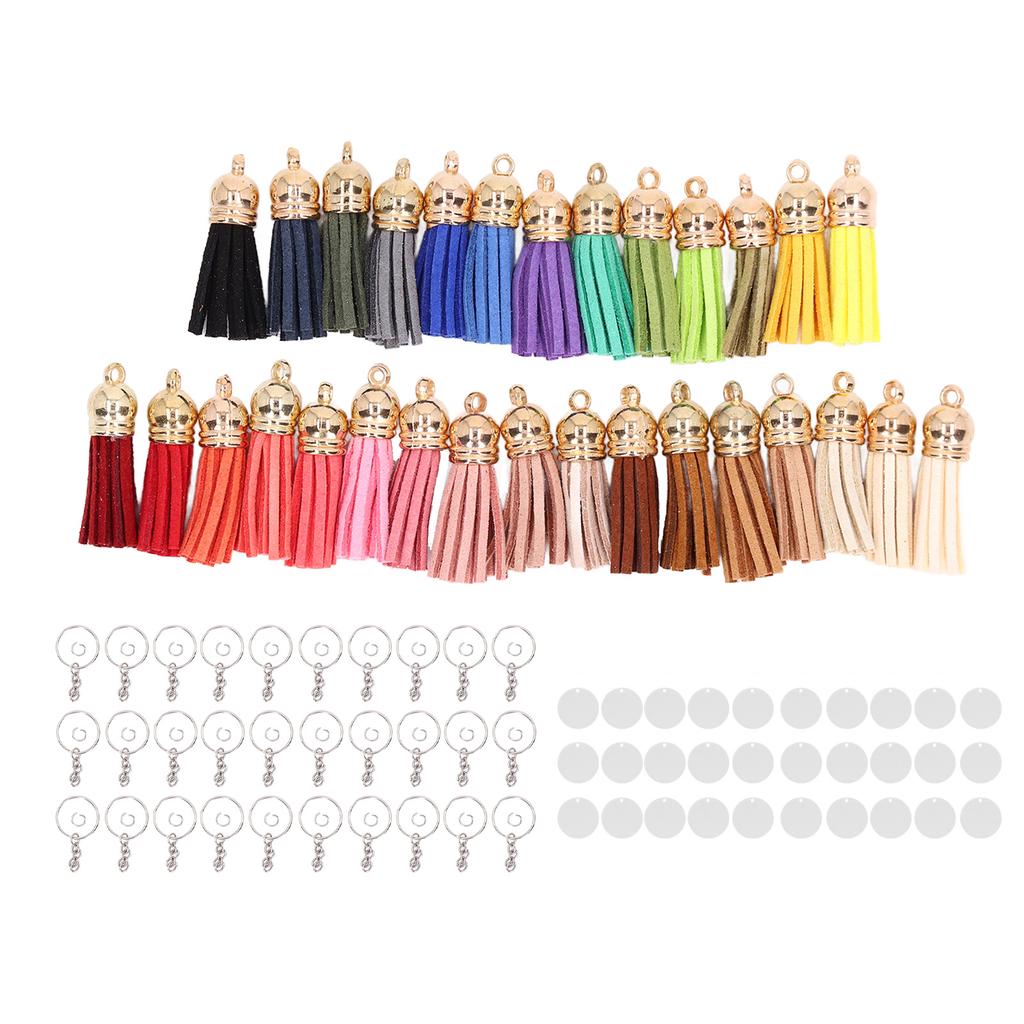 30 наборов акриловых заготовок для брелоков, двухсторонние круглые с более гладкими краями, заготовки для сублимационных брелоков для DIY