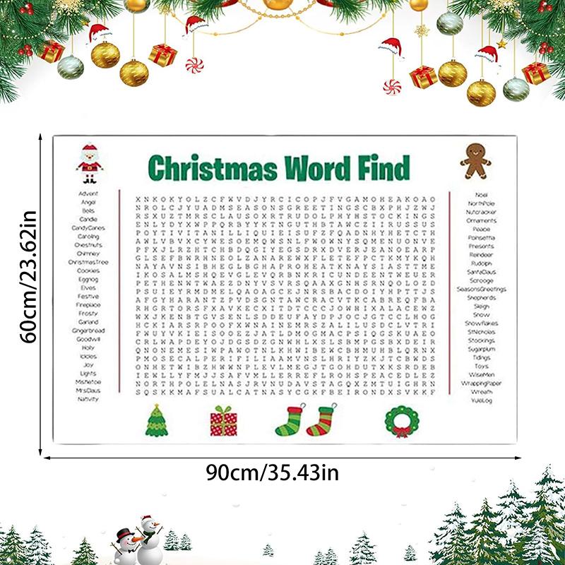 Christmas Word Search Poster – Wall Game, Poster-Size Word Search, Christmas Activity Poster For Families, Christmas Game