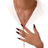 Popular multi-layer cross necklace women's color zircon collarbone chain wind exquisite jewelry