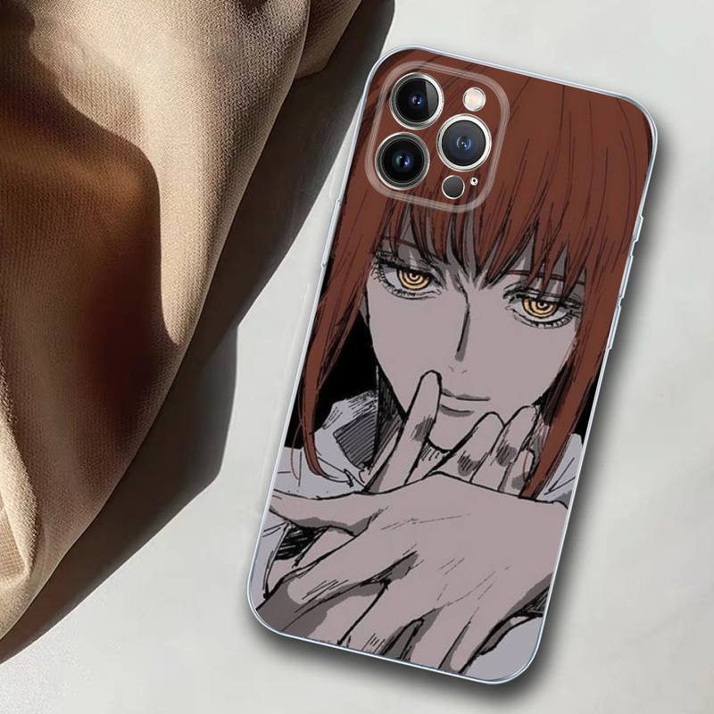 Makima Chainsaw Man манга аниме чехол для телефона мягкий силиконовый чехол для iphone 14 13 12 11 Pro Mini XS MAX 8 7 6 Plus X XS XR чехол