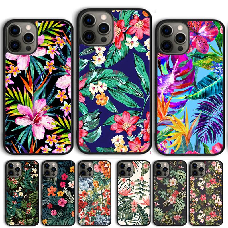 Ретро Тропические Цветочные Цветы Чехол Для iPhone 17 Air 15 16 14 13 12 Pro Max 11 Pro Max Plus Чехол Для Телефона Coque