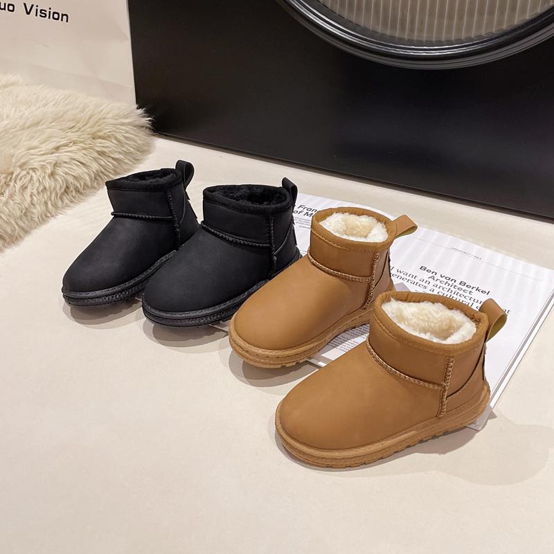 Children Snow Boots Boys Girls Fashion Classic Boots Kids Thermal Warm Ankle Boots Thick Plush Suede Flock Fabric Winter New