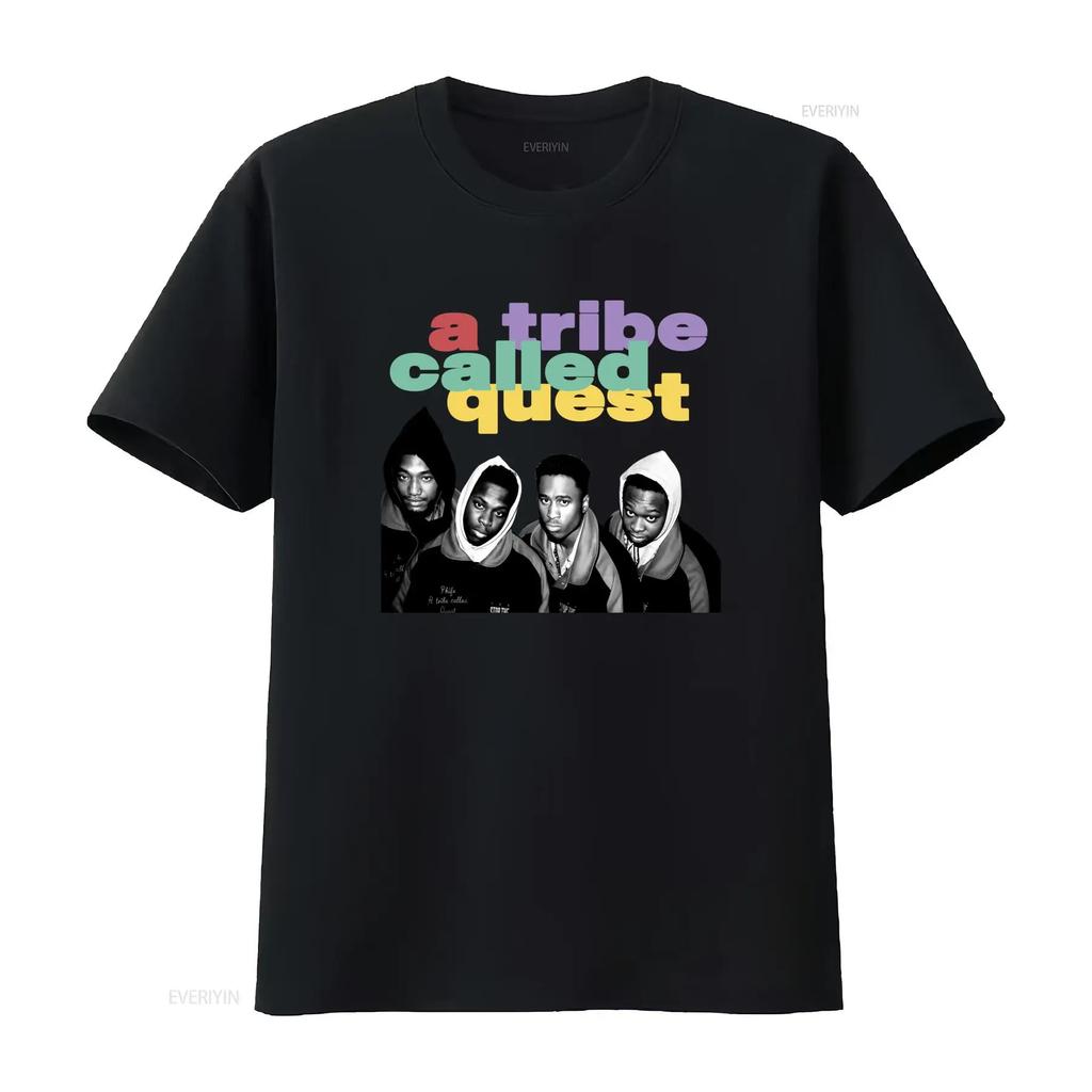 Retro Old School Hip Hop A Tribe Called Quest Band Print Casual Streetwear T Shirt Vintage Washed Homme Breathable Streetwear
