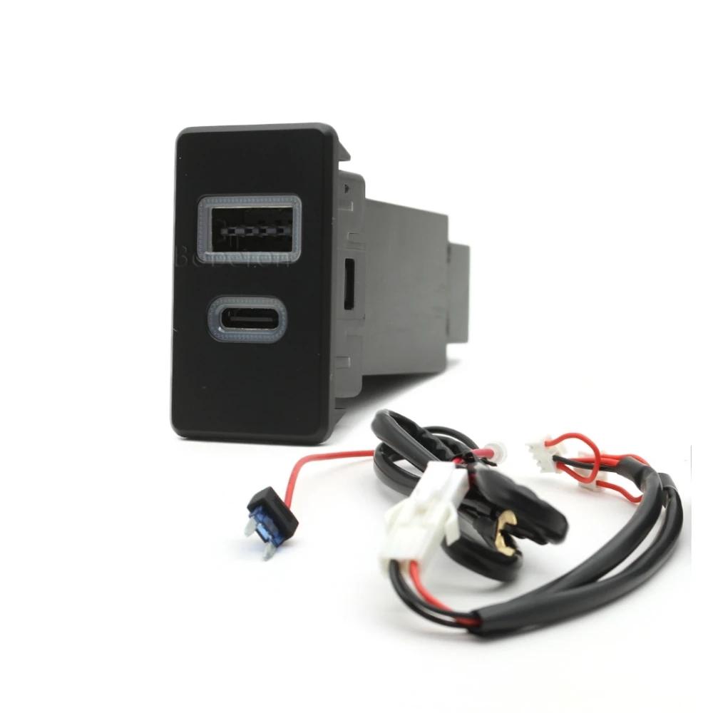 For Nissan Patrol Y60 Y61 Auto Accessories Fast Car Charger 12V Car Quick Dual Port Charge USB QC3.0 Type-C PD Interface Socket