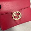 [Pre-Owned] Gold Double G Chain Shoulder Strap Crossbody Accordion Bag - Very Good #1FX8QZ