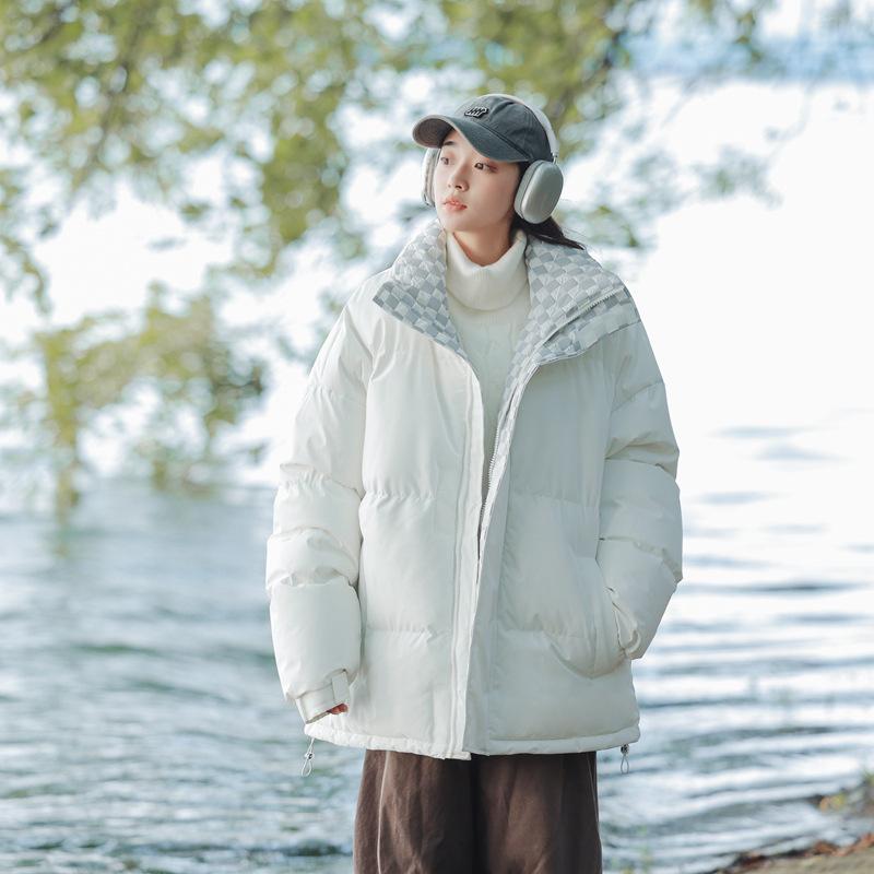 Мужское зимнее корейское пальто из хлопка, утолщенное, для пар, в одном стиле, с добавлением бархата, в стиле Гонконга, свободная повседневная куртка