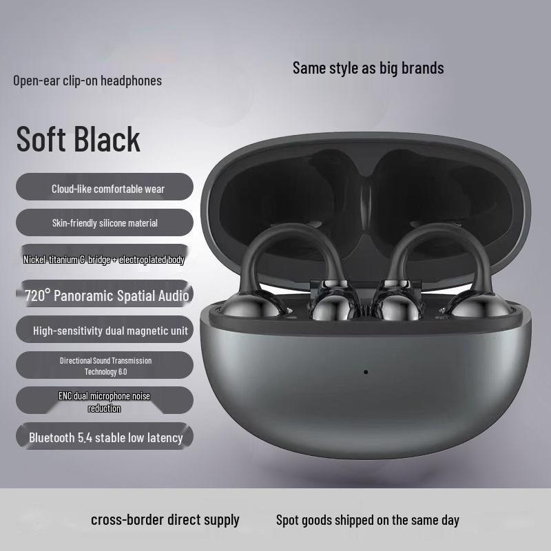 Bluetooth Earphones S6: Comfortable, Long-Wear, Clip-On In-Ear Design for Huawei Users