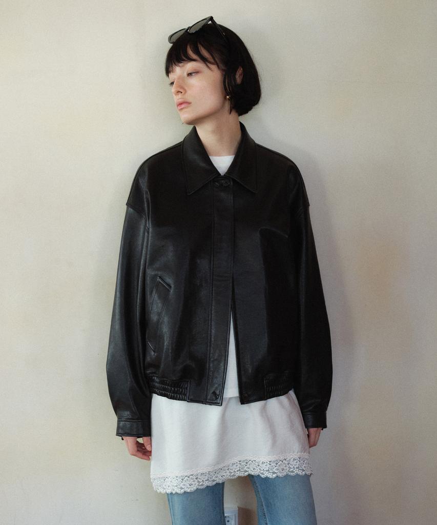 SIYAZU Siot4187 Minimal Lambskin Blouson Jacket_Black