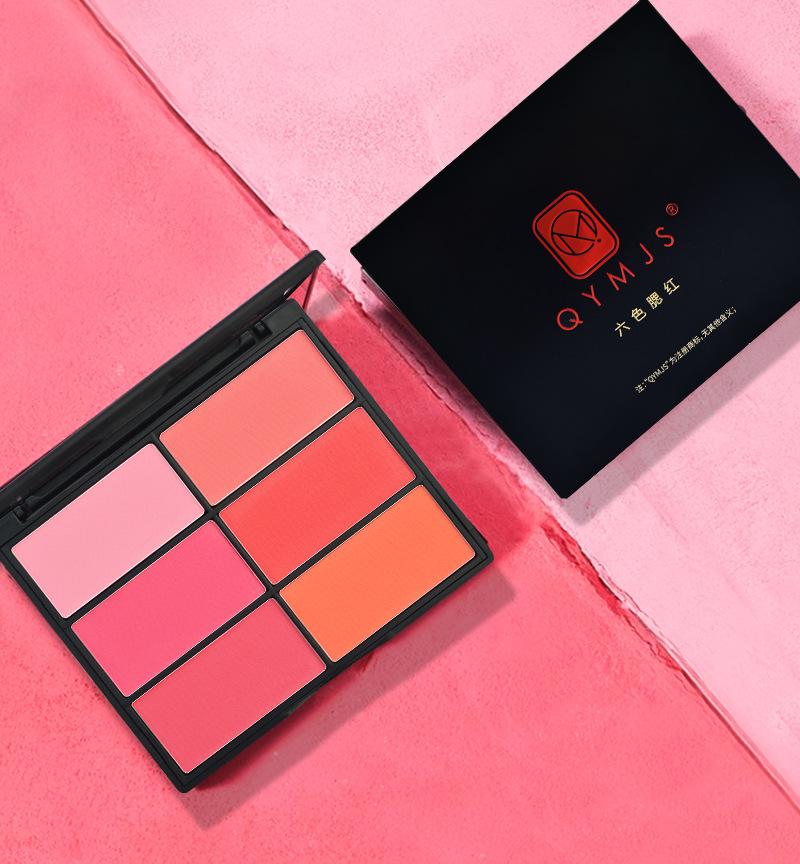 Палитра румян из шести цветов: Большой многотональный румянец для визажистов и студентов - Идеально для студии и сцены.