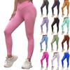 Women's Solid Color Yoga Pants Cross High Waist Fitness Breathable Yoga Tights Nine-point Pants